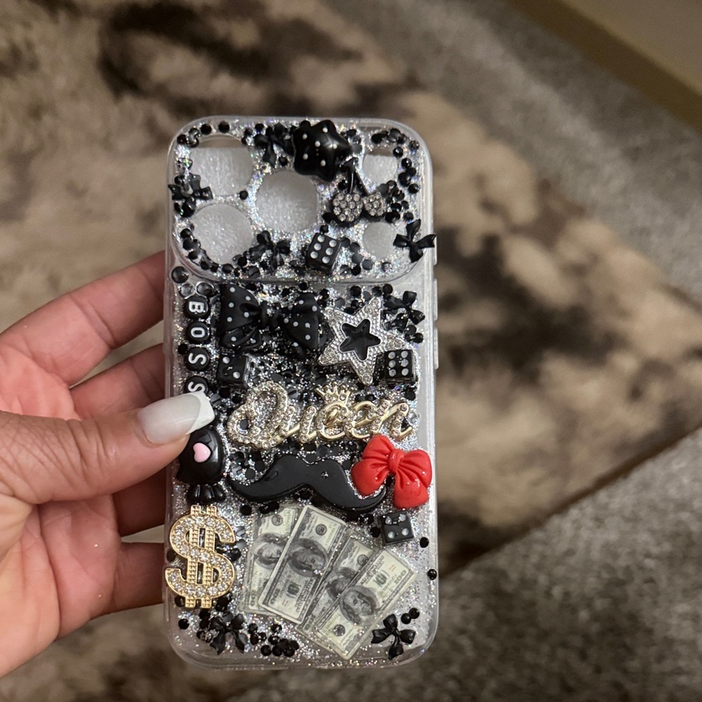 Decorative Black and Silver Phone Case